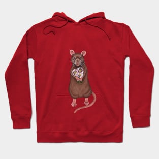 Rat Holding Flowers Hoodie